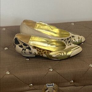 Gold and Cream Women's Flats